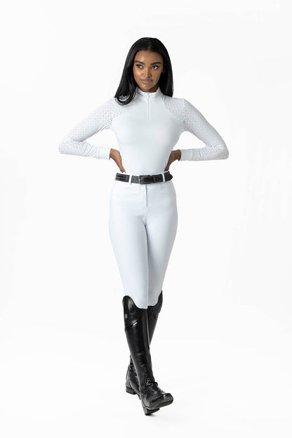 LeMieux Langarm Turniershirt Olivia Show Shirt Long Sleeve white