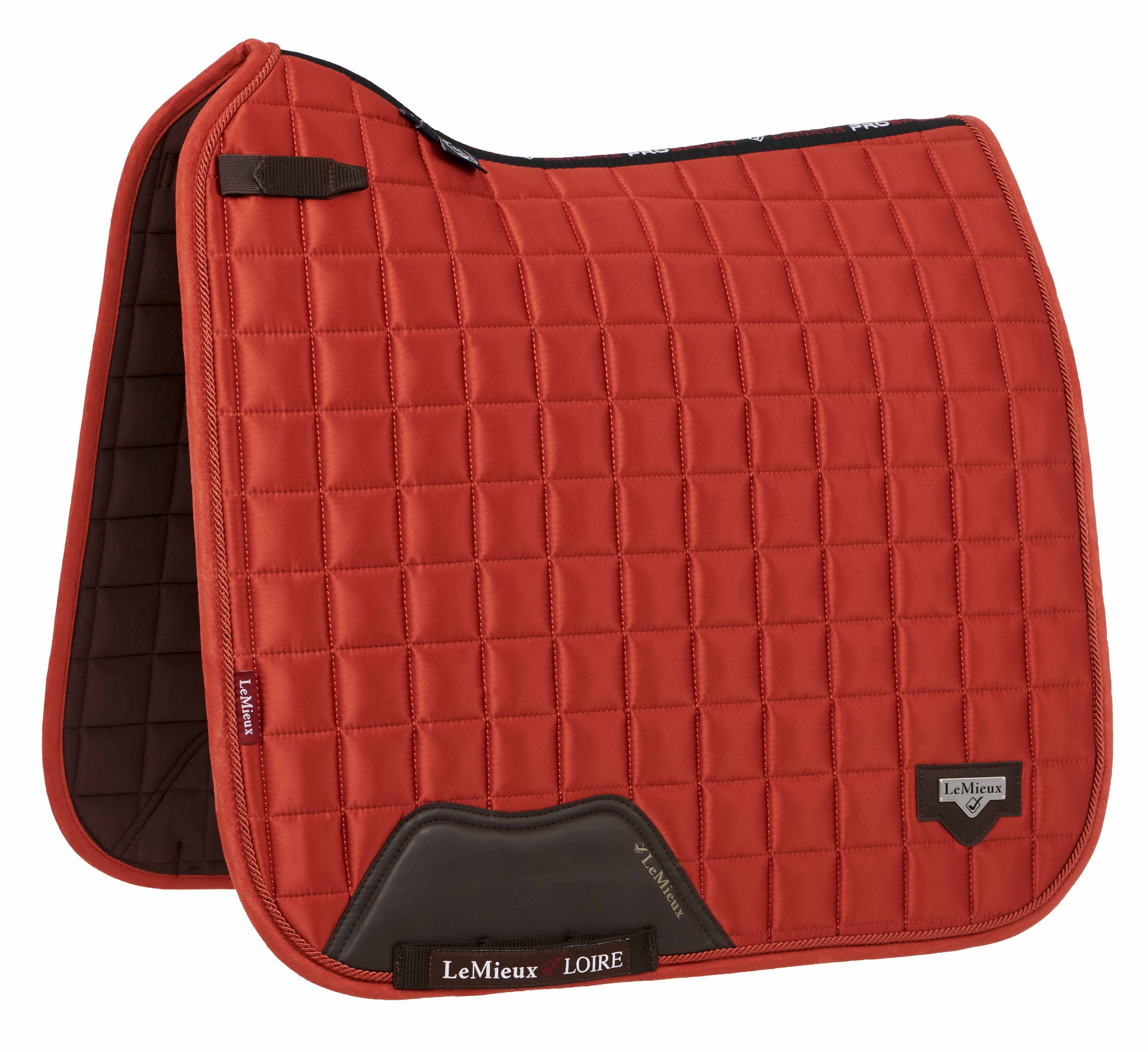 LeMieux saddle pad Loire Classic Satin Dressage Square sienna