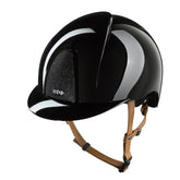 KEP Smart Nova Metal Polish Reithelm Schwarz mit beiger Beriemung, Star Glitzer Schwarz