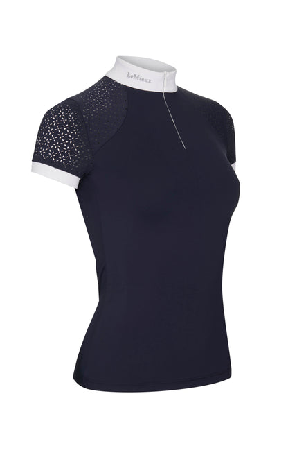 LeMieux Kurzarm Turniershirt Olivia Show Shirt Short Sleeve navy