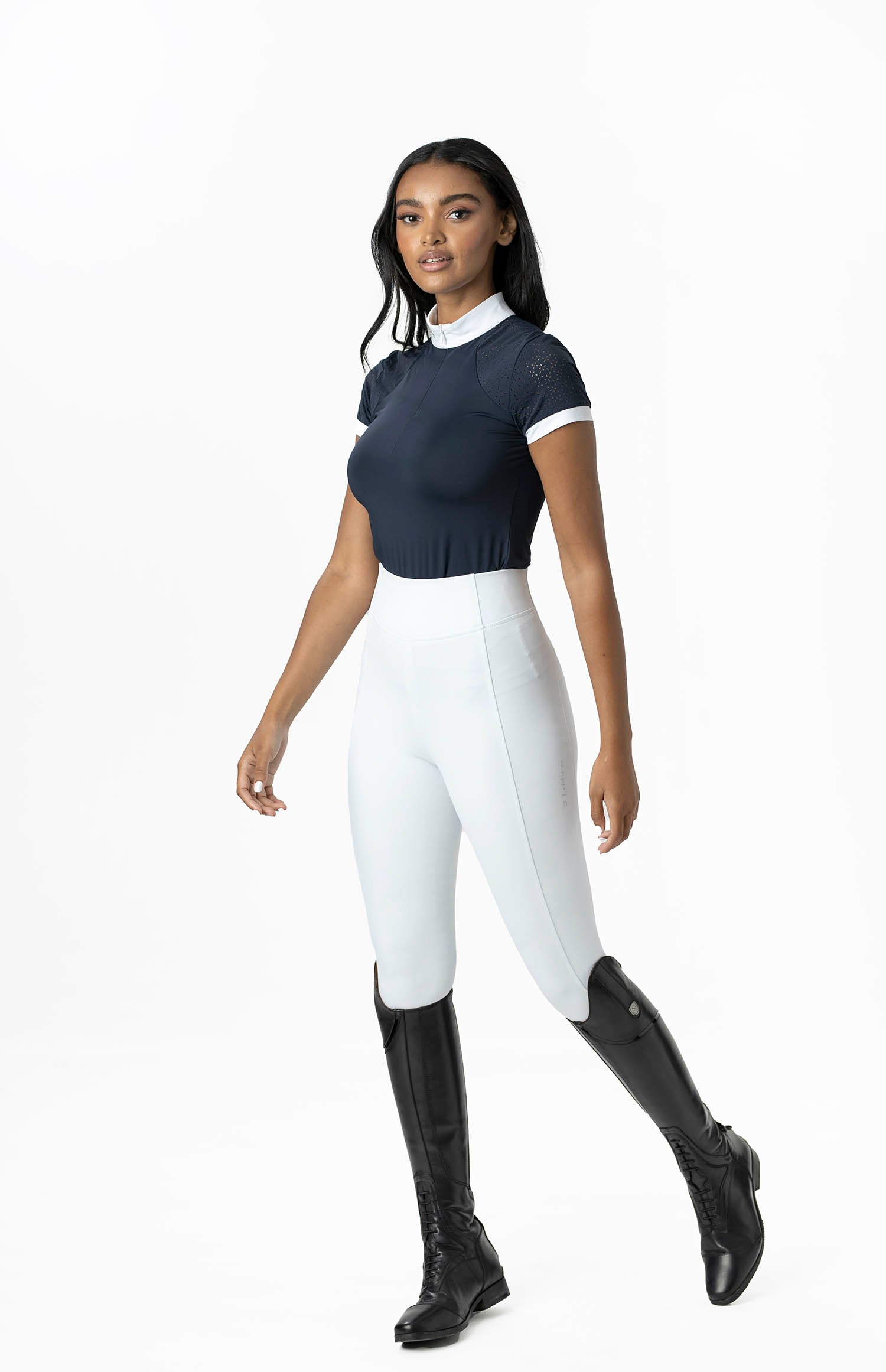 LeMieux Kurzarm Turniershirt Olivia Show Shirt Short Sleeve navy