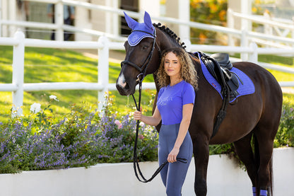 LeMieux Schabracke Luxury Suede Close Contact Square bluebell