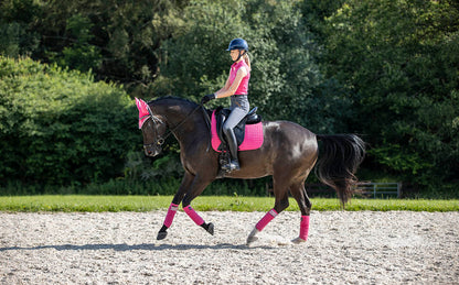 LeMieux Schabracke Luxury Suede Dressage Square watermelon