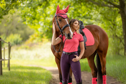 LeMieux Schabracke Luxury Suede Dressage Square papaya
