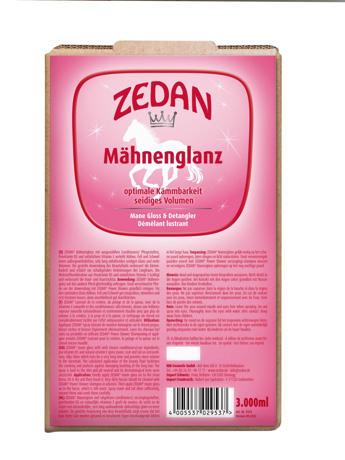 ZEDAN Mähnenglanz für seidigen Glanz und mehr Volumen
