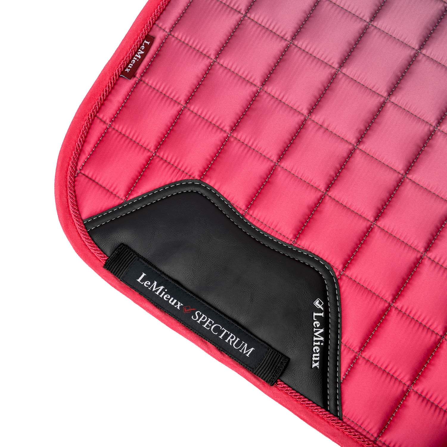 LeMieux Schabracke Spectrum Satin Dressage Square watermelon