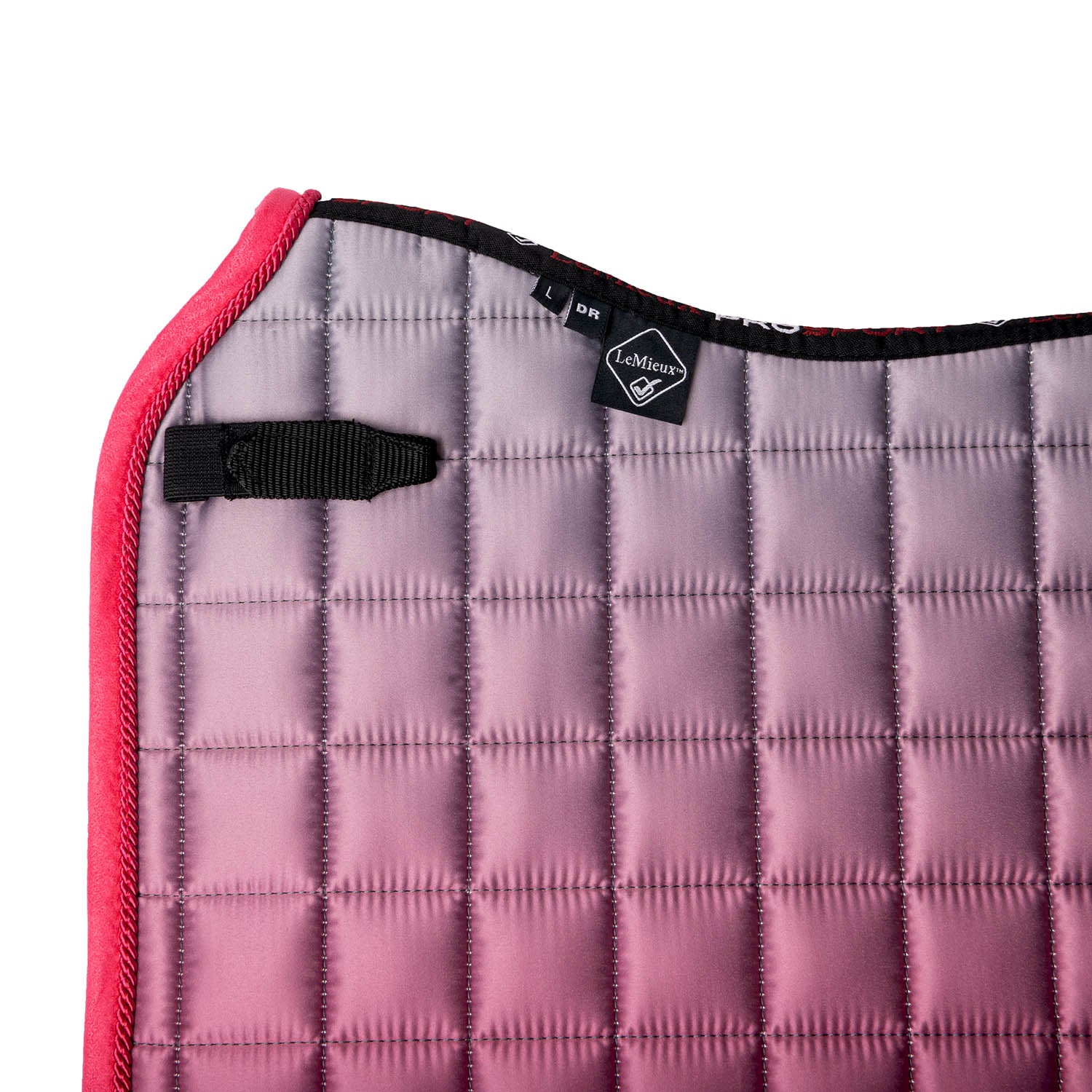 LeMieux Schabracke Spectrum Satin Dressage Square watermelon