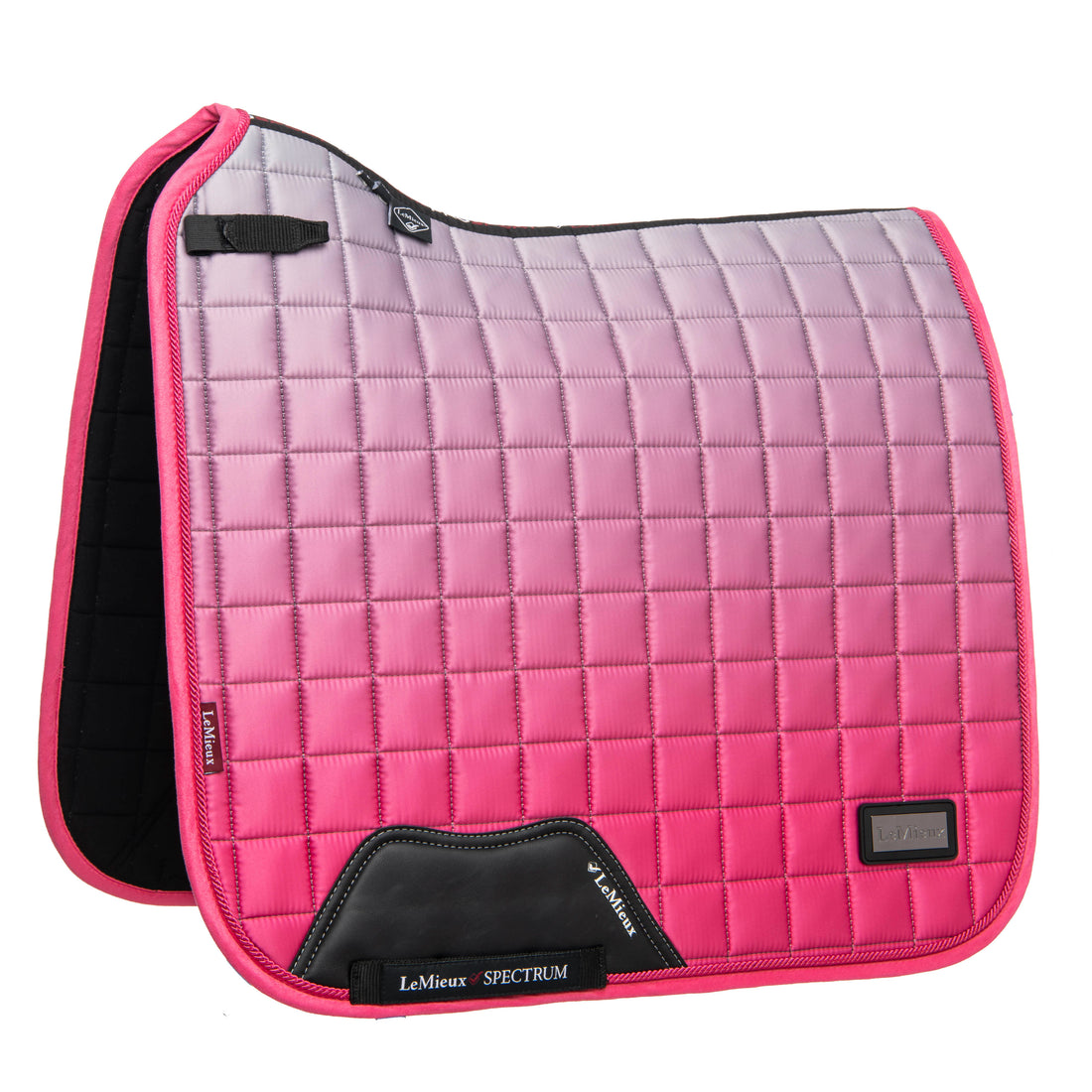 LeMieux Schabracke Spectrum Satin Dressage Square watermelon