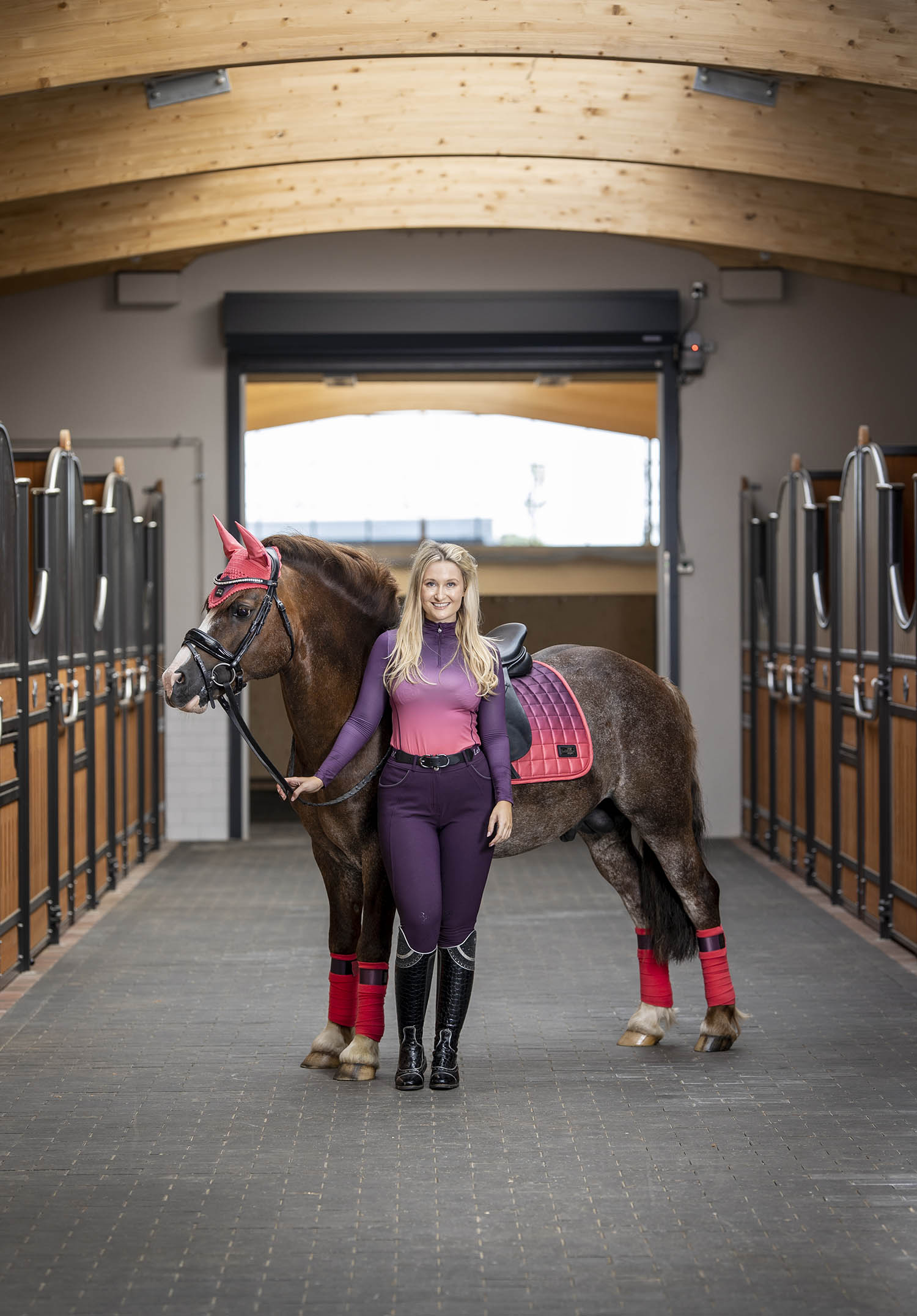LeMieux Schabracke Spectrum Satin Dressage Square papaya