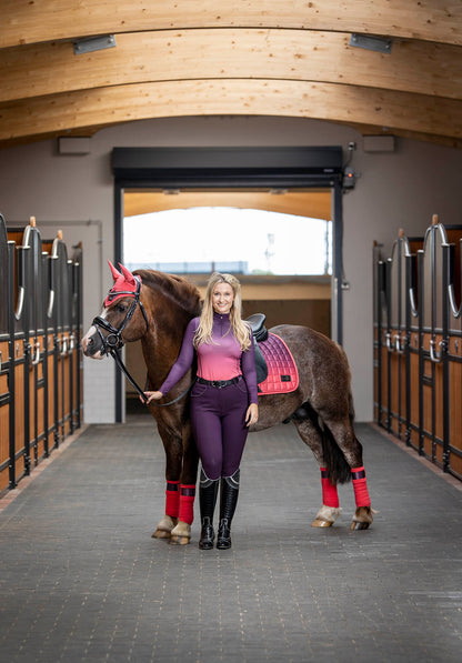 LeMieux Schabracke Spectrum Satin Dressage Square papaya