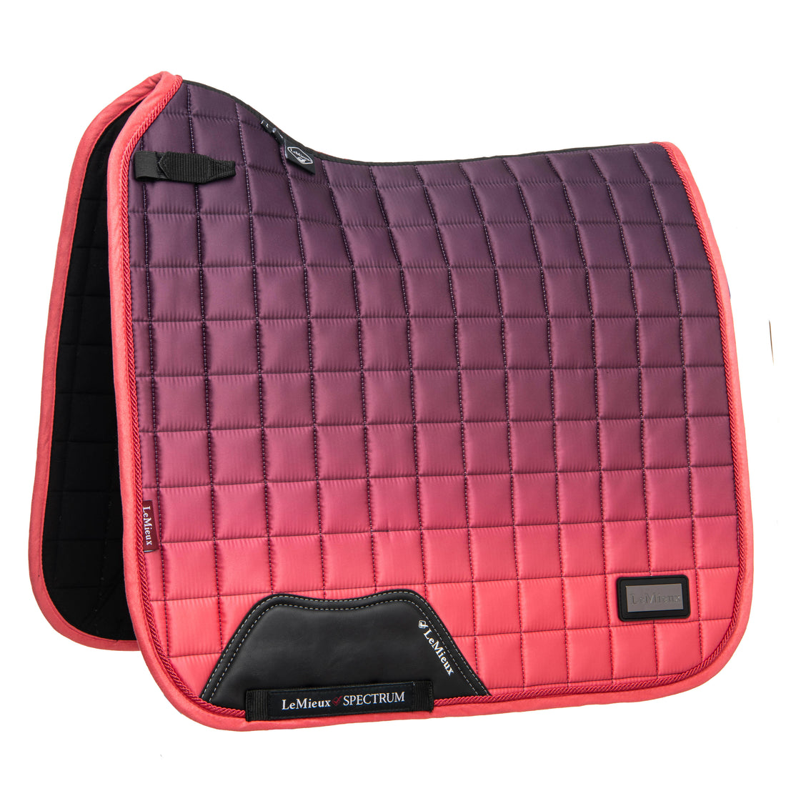 LeMieux Schabracke Spectrum Satin Dressage Square papaya