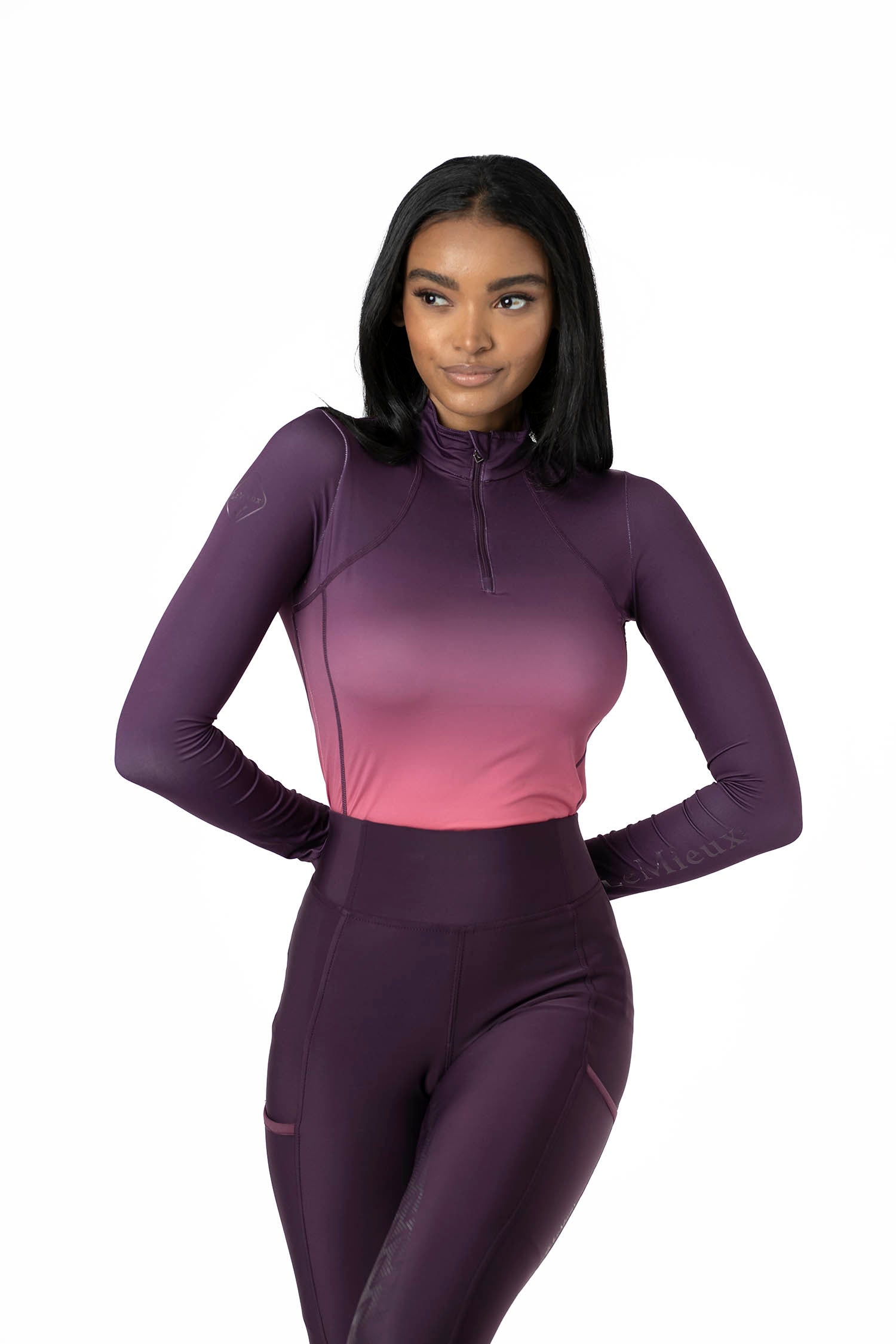 LeMieux Langarmshirt Spectrum Base Layer aubergine papaya