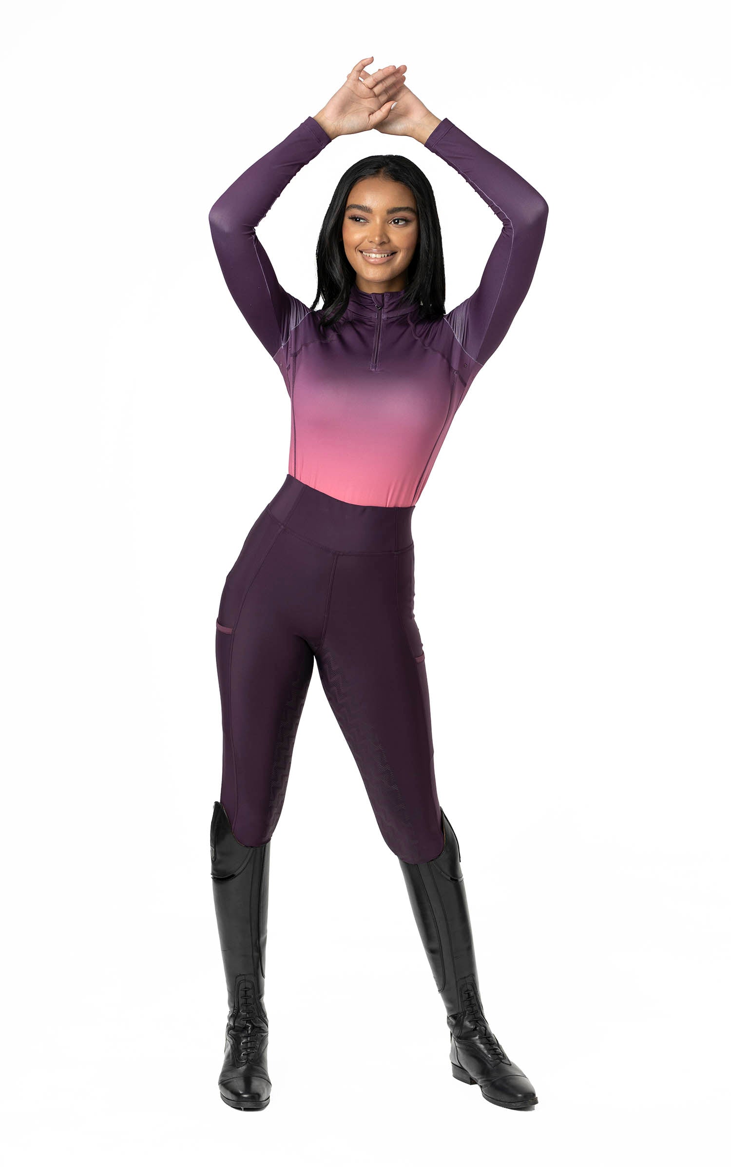 LeMieux Langarmshirt Spectrum Base Layer aubergine papaya