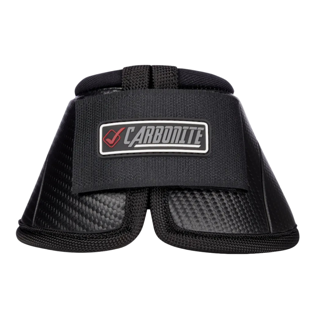 LeMieux Carbonite Springglocken in Schwarz mit schlagfester Carbondesign-Oberfläche und niedrigem Schnitt für sicheren Schutz der Ballen und optimale Passform am Pferdebein.