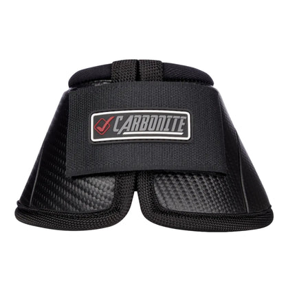 LeMieux Carbonite Springglocken in Schwarz mit schlagfester Carbondesign-Oberfläche und niedrigem Schnitt für sicheren Schutz der Ballen und optimale Passform am Pferdebein.