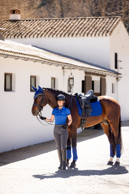 LeMieux Schabracke Luxury Suede Dressage Square benetton blue