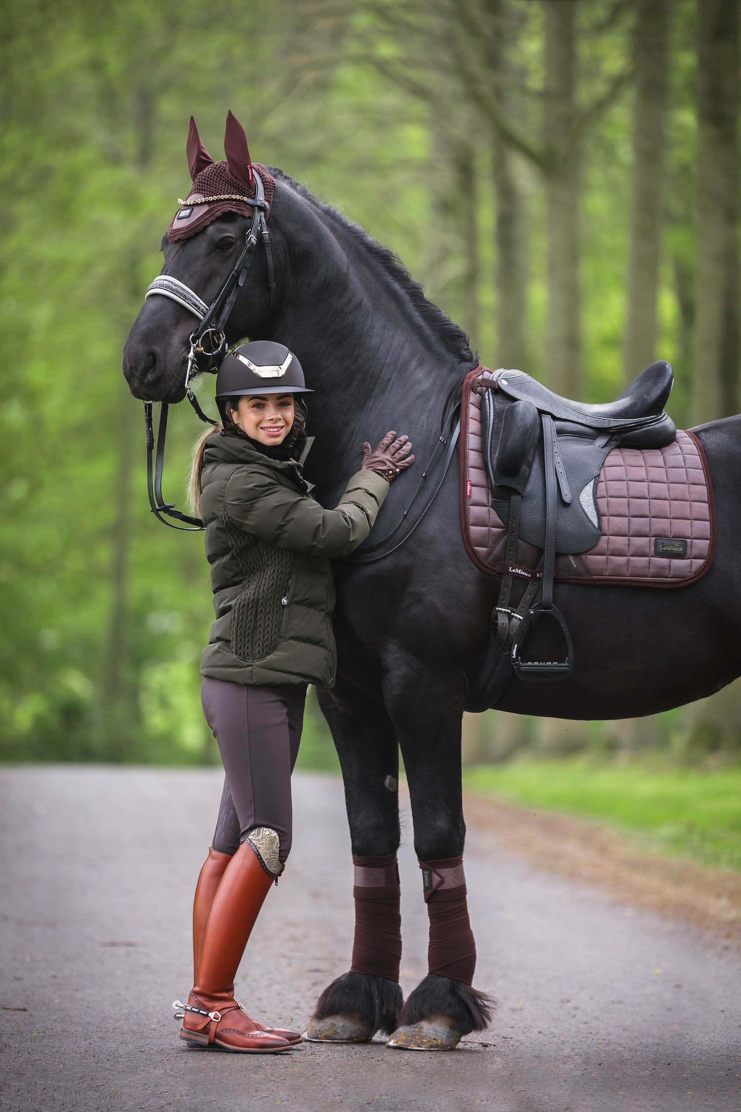 LeMieux saddle pad Rhone Dressage Square espresso