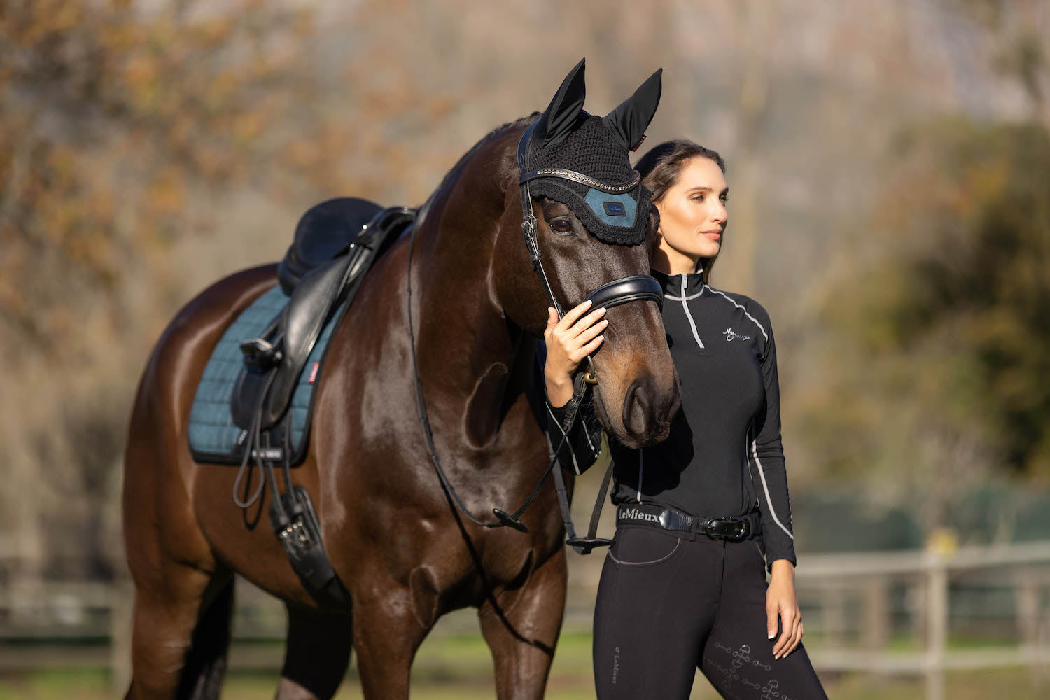 LeMieux Schabracke Rhone Dressage Square petrol