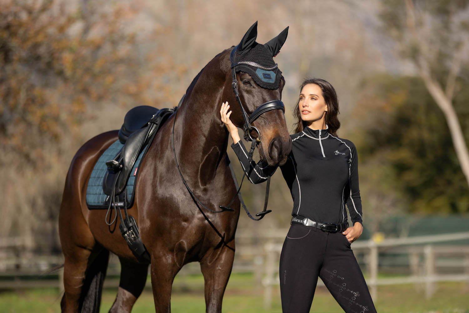 LeMieux Schabracke Rhone Dressage Square petrol