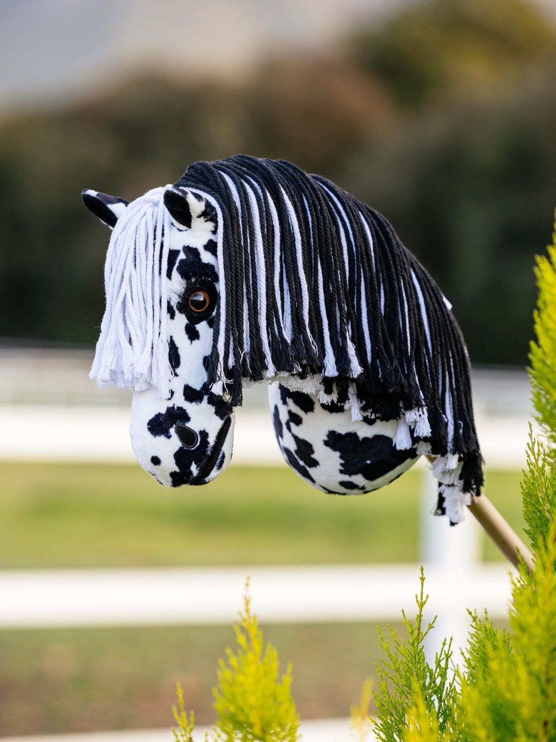 LeMieux Hobby Horse Dakota im Profil – Appaloosa Steckenpferd mit realistischer Fellstruktur und stabilem Holzstab für Kinder und Erwachsene.