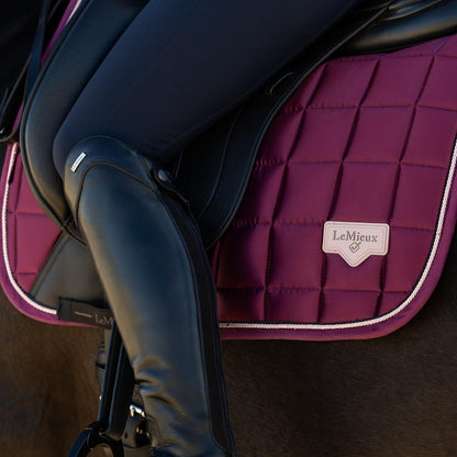 LeMieux Schabracke Loire Classic Satin Dressage Square Blackberry