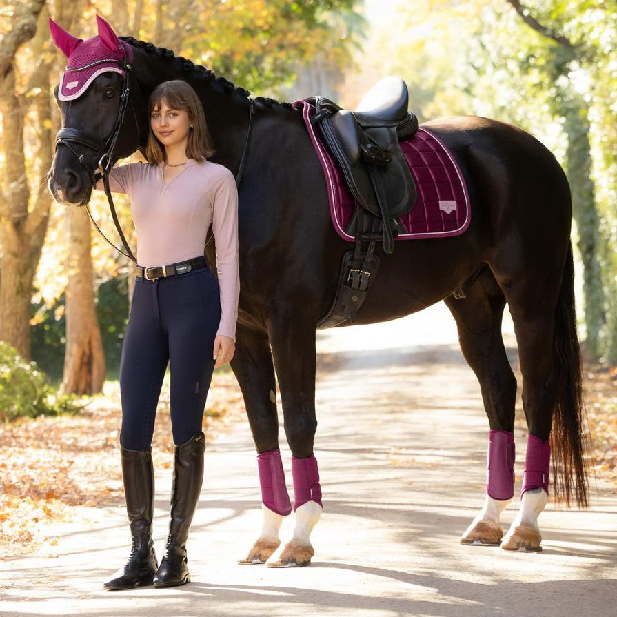 LeMieux Schabracke Loire Classic Satin Dressage Square Blackberry