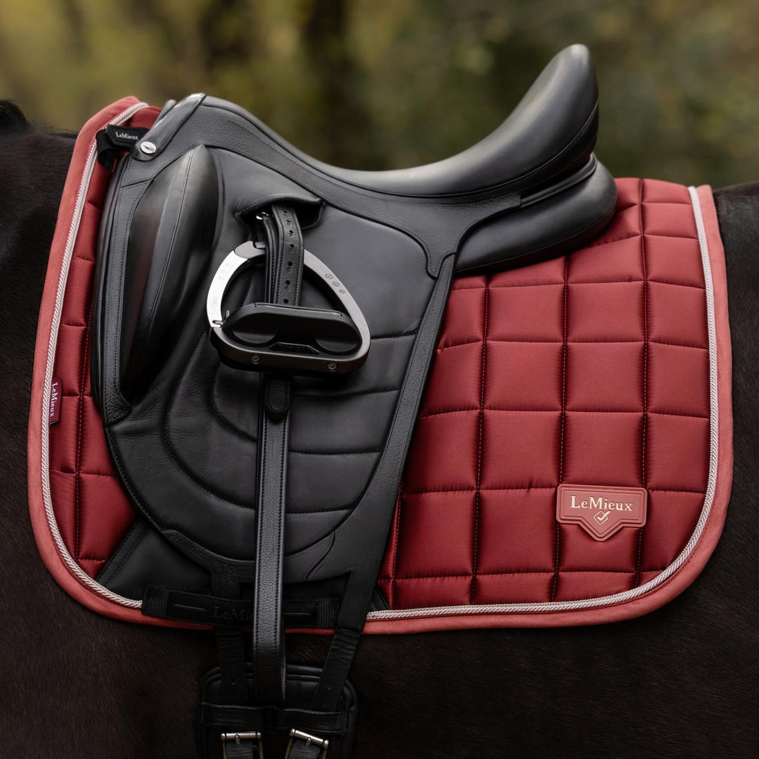 LeMieux Schabracke Loire Classic Satin Dressage Square Russet