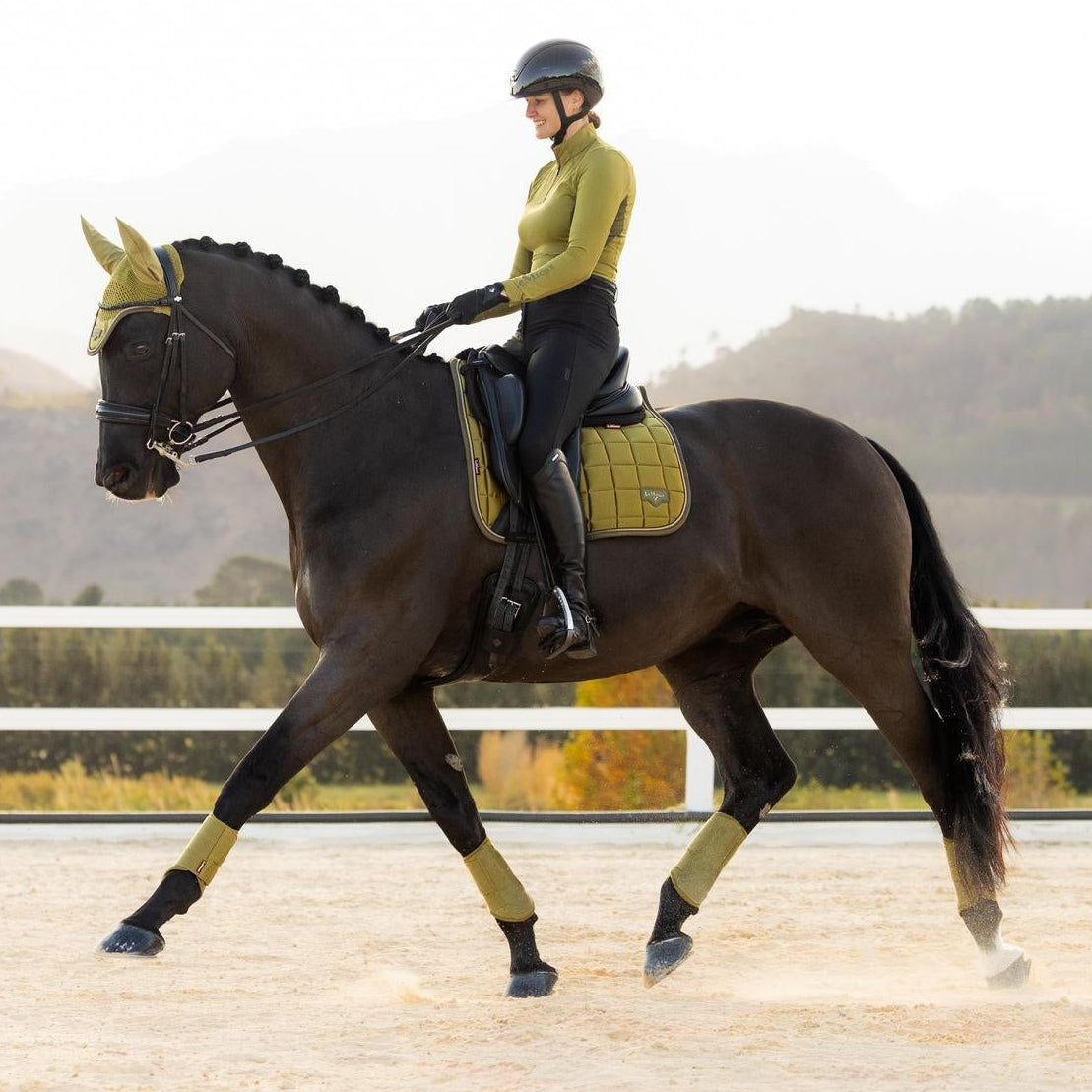 LeMieux Schabracke Loire Classic Satin Dressage Square Gooseberry