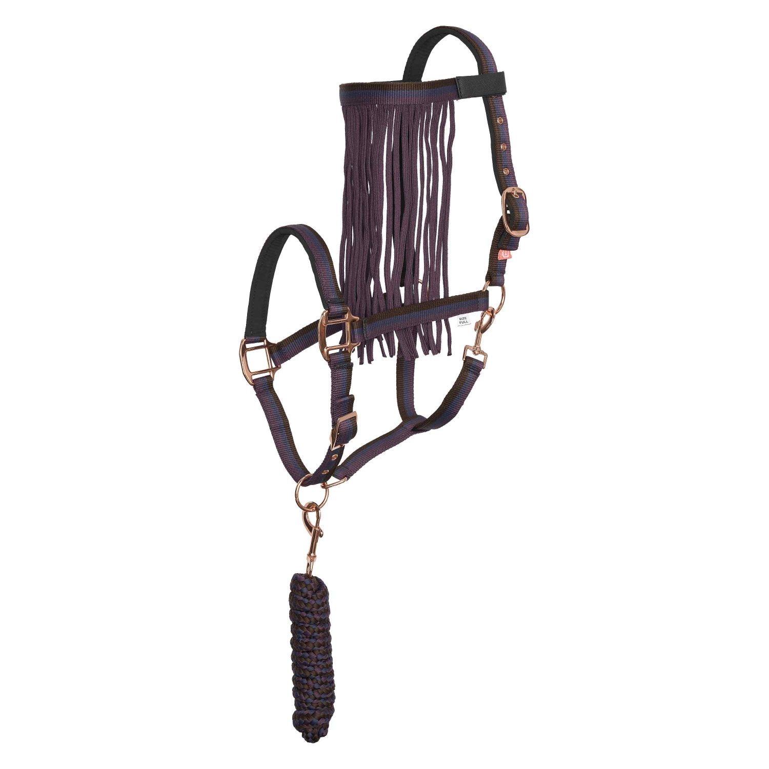Imperial Riding  Halfterset Nylon mit Führstrick und Fliegenfransen IRH multi bordeaux