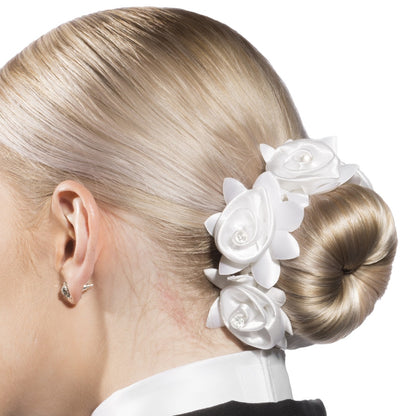 SD Design Haargummi Diamond Rose Scrunchie weiß