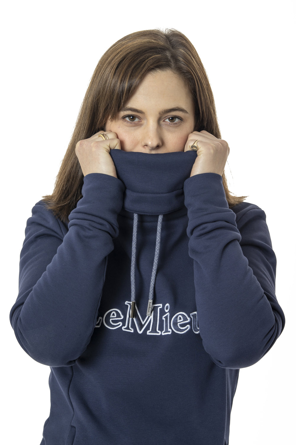 LeMieux Sweatshirt Highland Funnel Neck Hoodie navy
