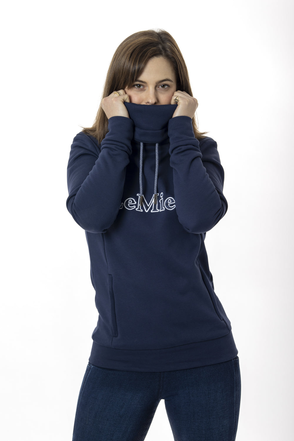 LeMieux Sweatshirt Highland Funnel Neck Hoodie navy