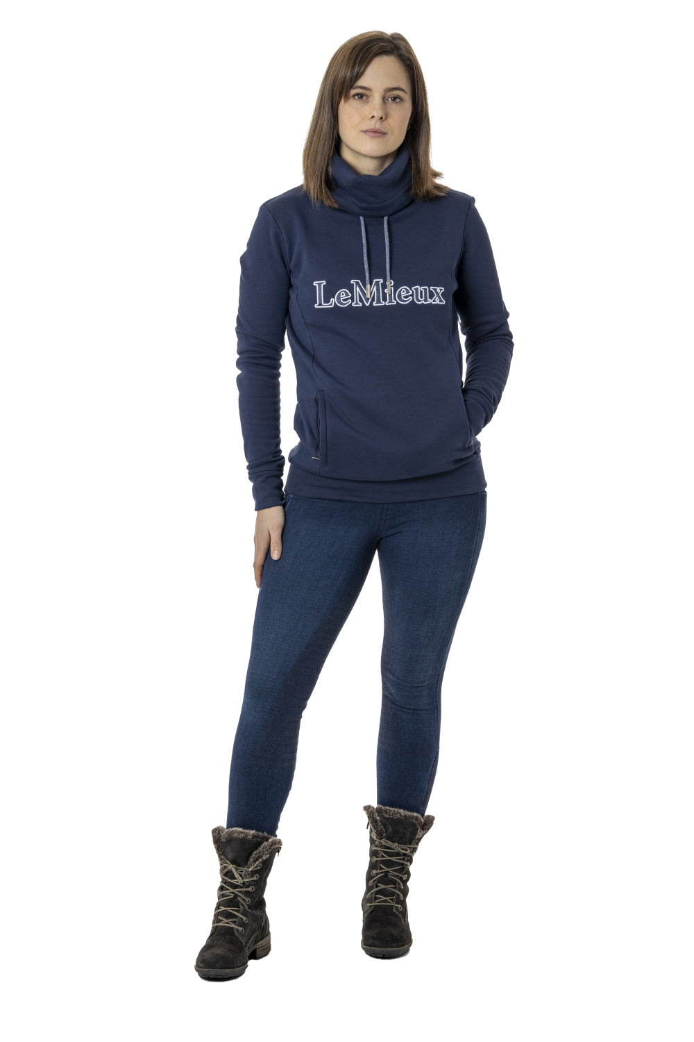 LeMieux Sweatshirt Highland Funnel Neck Hoodie navy