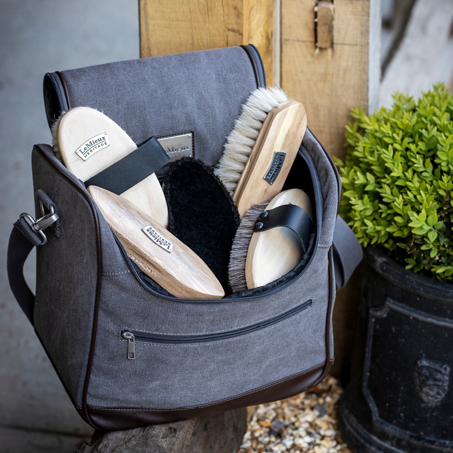 LeMieux Luxury Canvas Grooming Bag gray