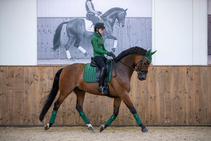 LeMieux Schabracke Loire Classic Satin Dressage Square hunter green