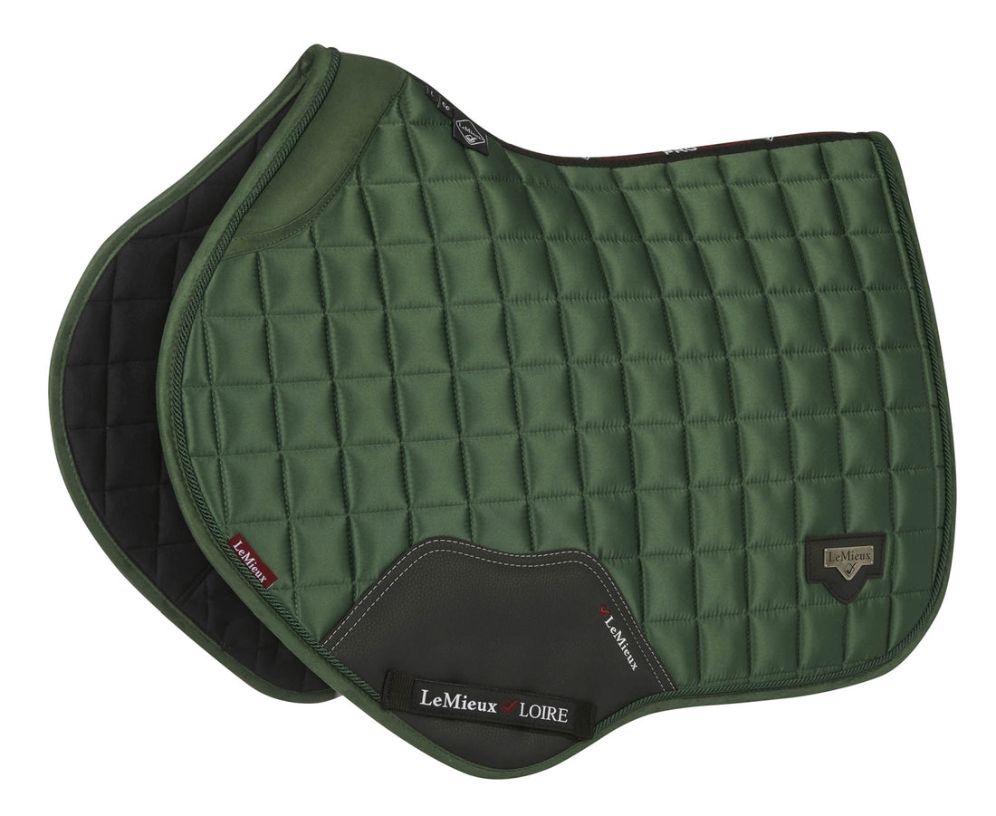 LeMieux saddle pad Loire Memory Satin Close Contact Square hunter green