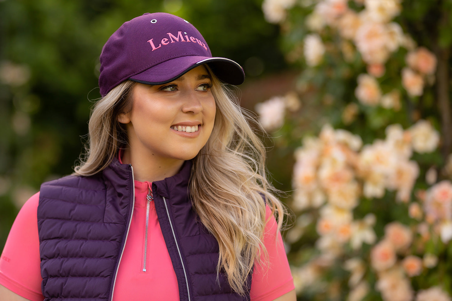 LeMieux baseball cap with rivet aubergine