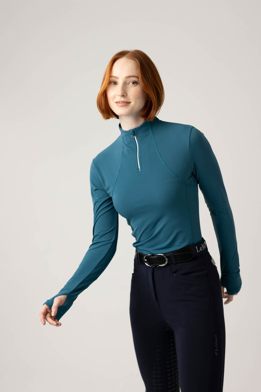 LeMieux Langarmshirt Liberte Zipped Neck Base Layer marine