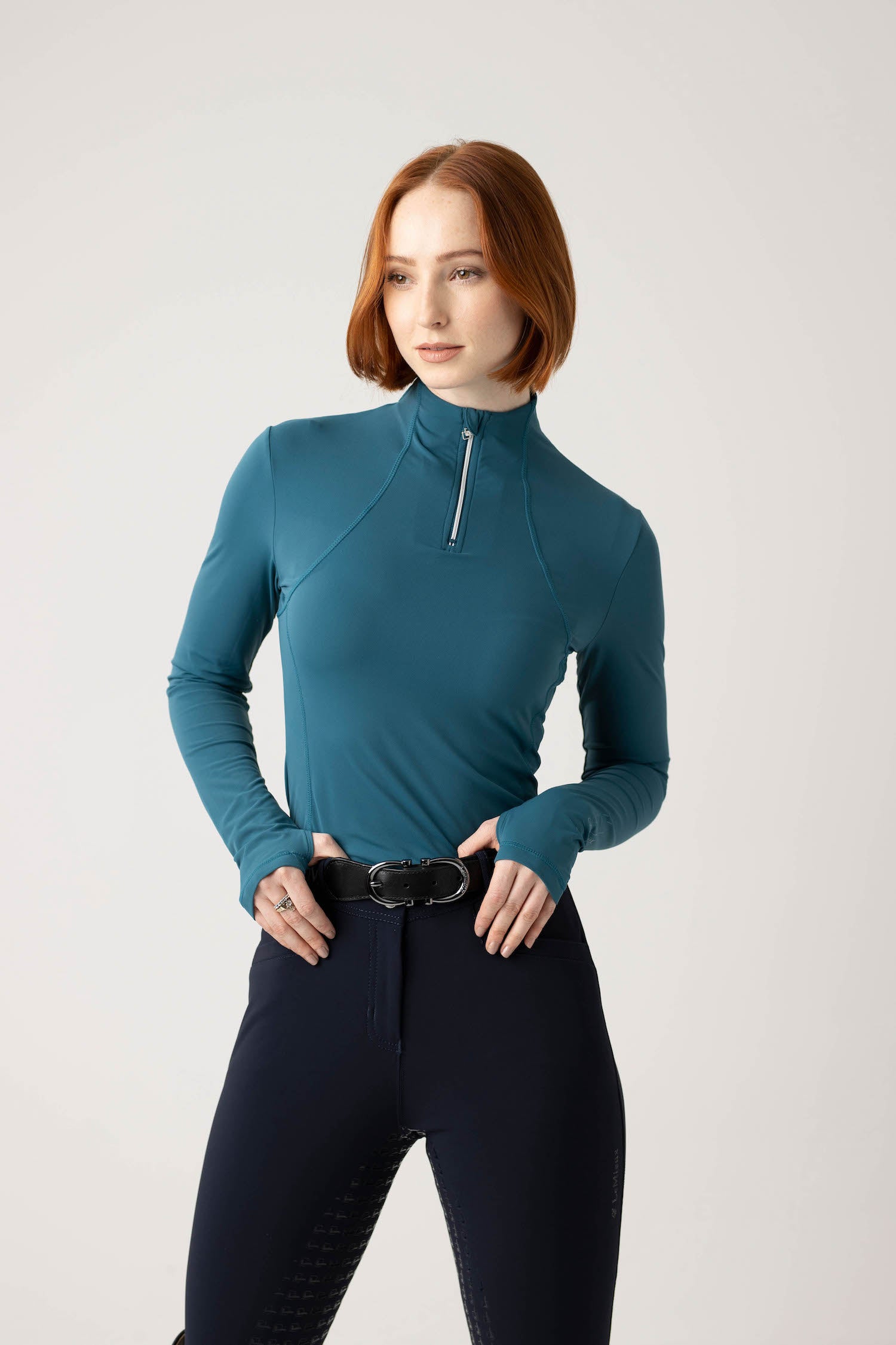 LeMieux Langarmshirt Liberte Zipped Neck Base Layer marine