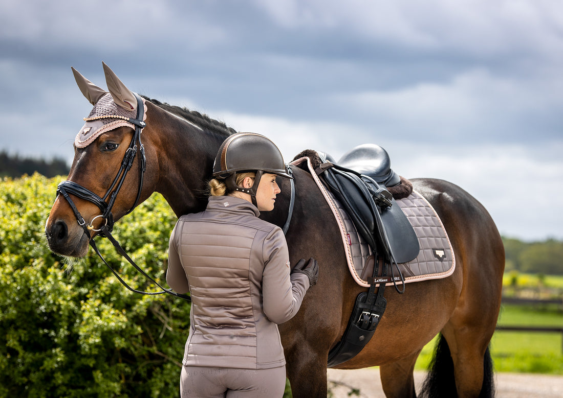 LeMieux saddle pad Loire Classic Satin Dressage Square truffle