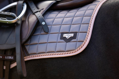 LeMieux saddle pad Loire Classic Satin Dressage Square truffle