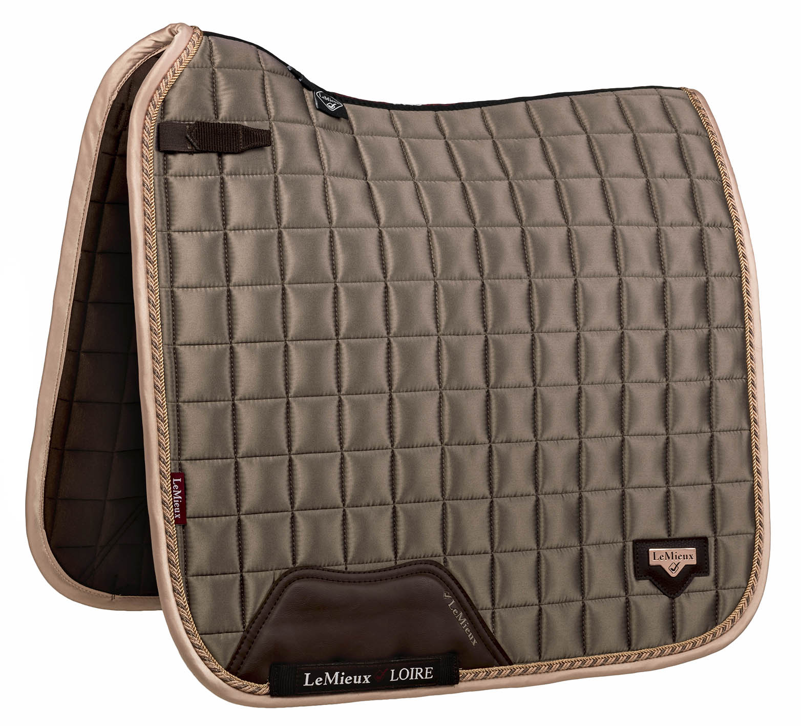 LeMieux saddle pad Loire Classic Satin Dressage Square truffle