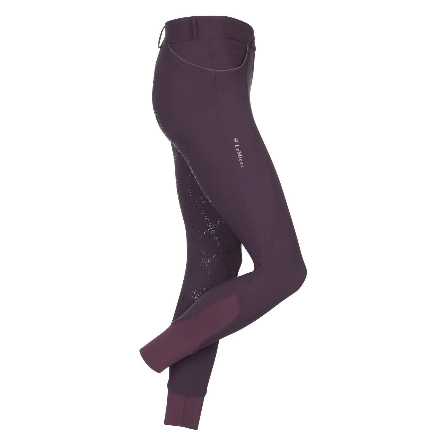 LeMieux breeches Freya silicone full seat aubergine