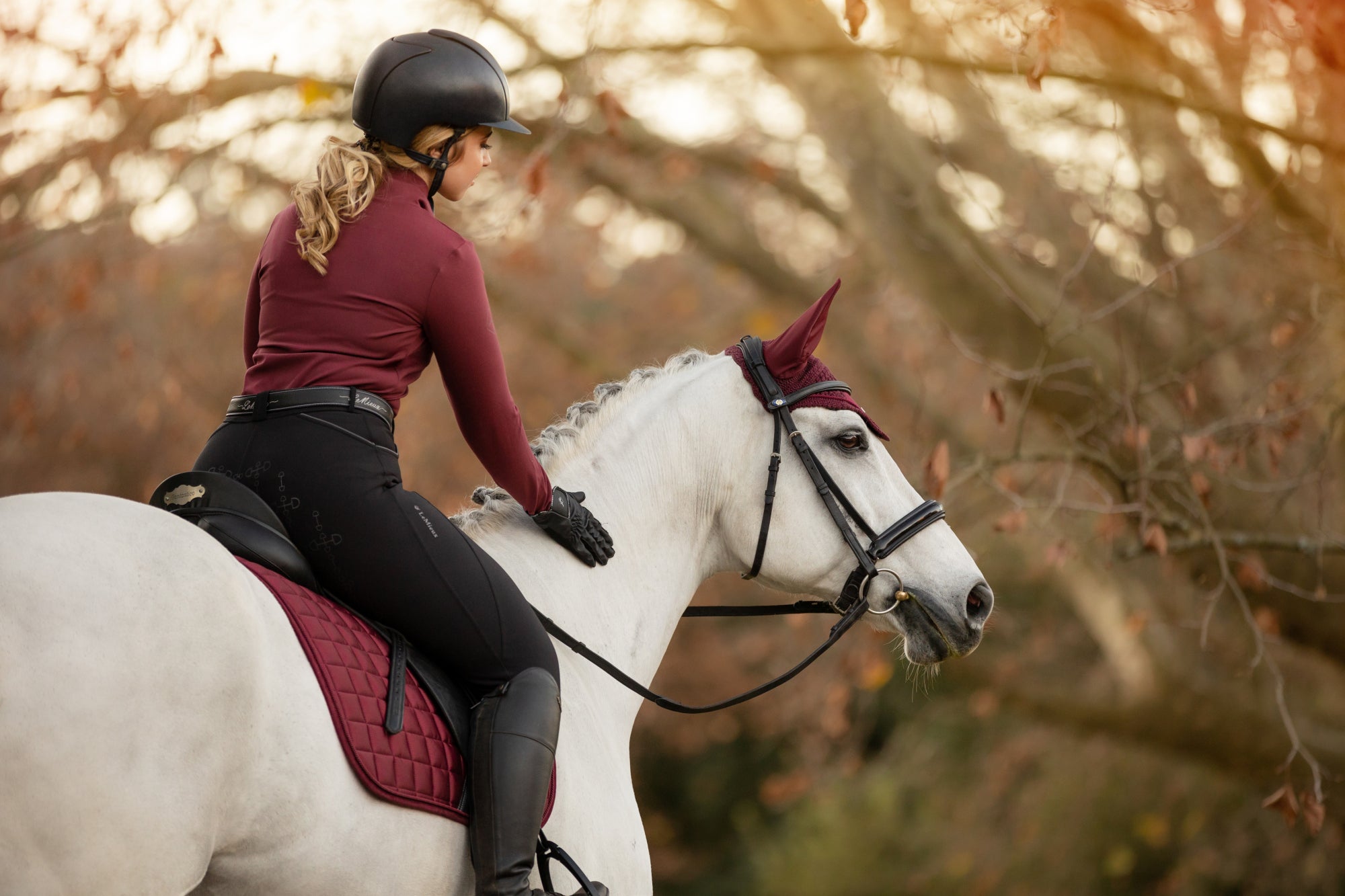 LeMieux Schabracke Loire Memory Satin Dressage Square rioja