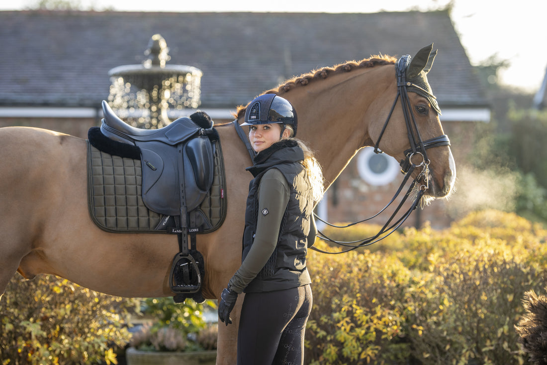 LeMieux Schabracke Loire Classic Satin Dressage Square oak green