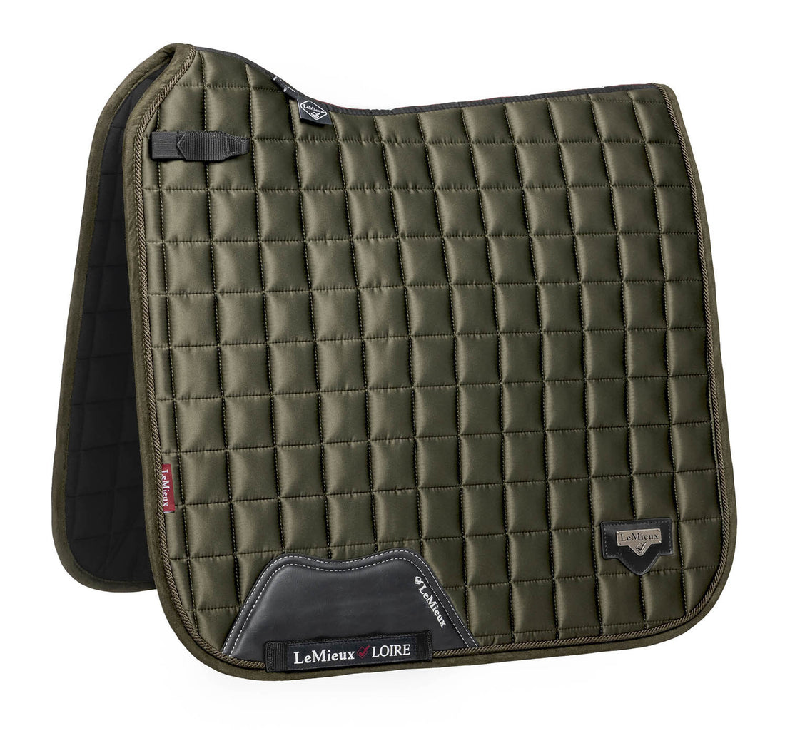 LeMieux Schabracke Loire Classic Satin Dressage Square oak green