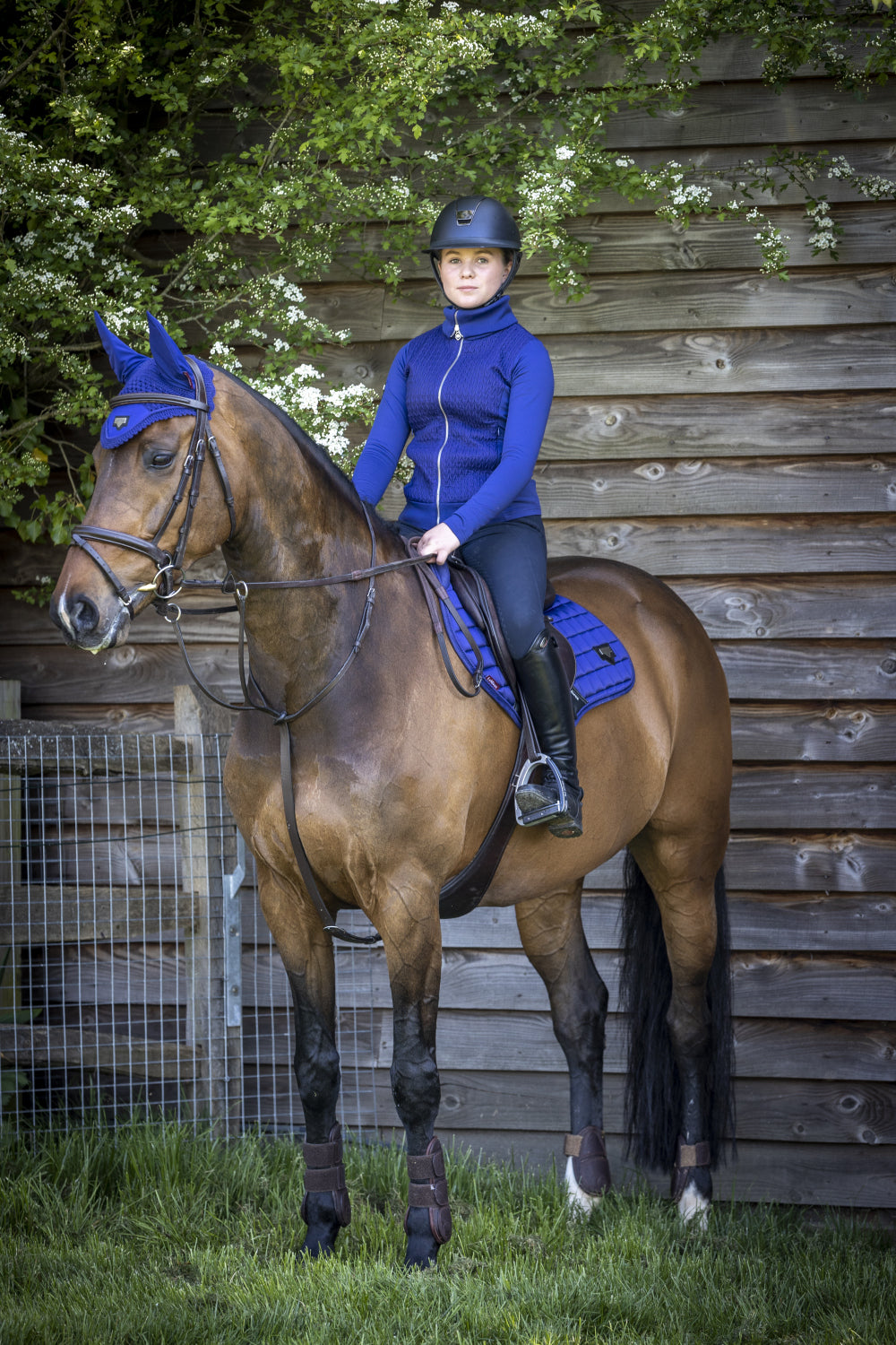 LeMieux saddle pad Loire Classic Satin Close Contact Square ink blue