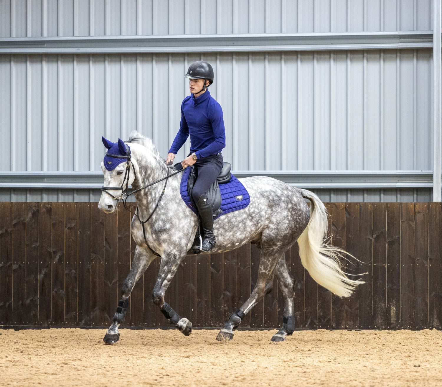 LeMieux saddle pad Loire Memory Satin Close Contact Square ink blue