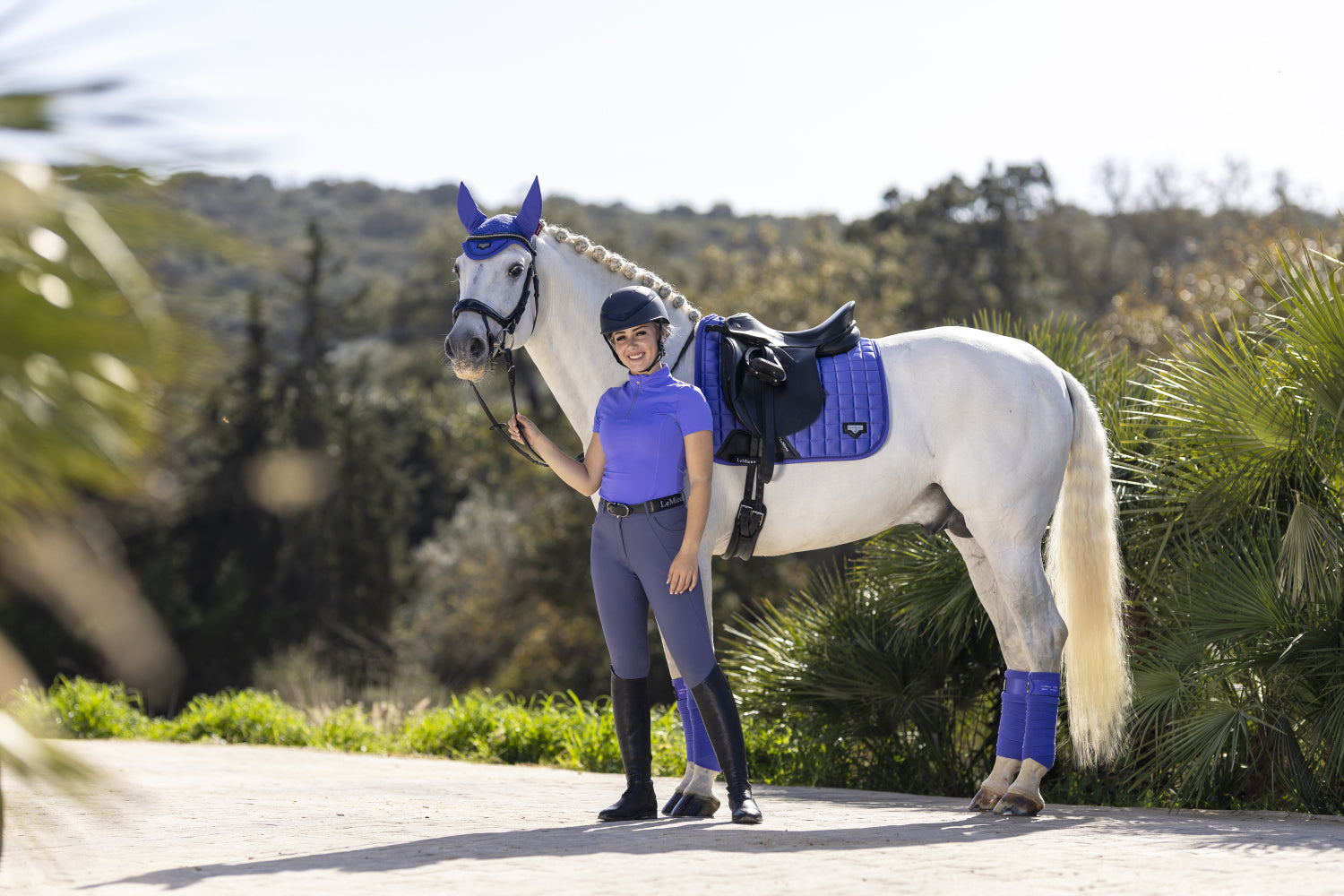 LeMieux short-sleeved base layer shirt bluebell