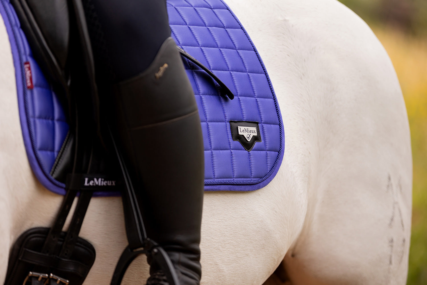 LeMieux saddle pad Loire Memory Satin Dressage Square bluebell
